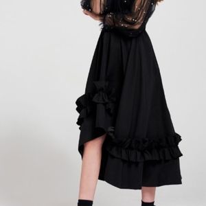 Storets Skirts - ruffle black wide flare skirt Storets Skirts - ruffle black wide flare skirt